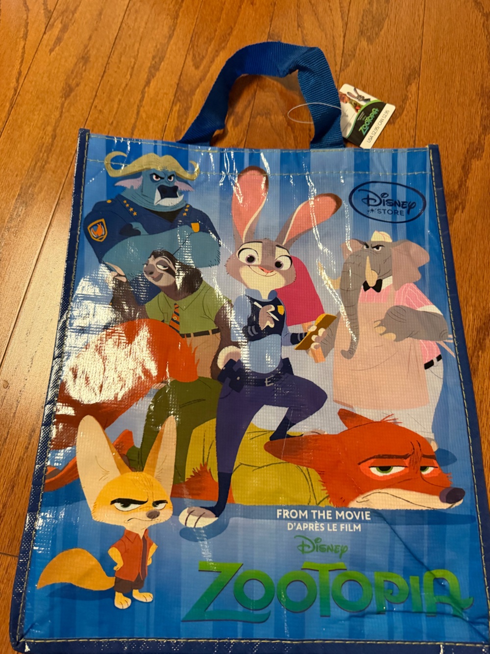 Disney Store Zootooia Character Tote Bag - Blue new with a tag